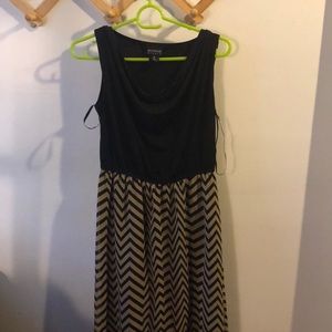 Enfocus studio black beige high low dress size 6